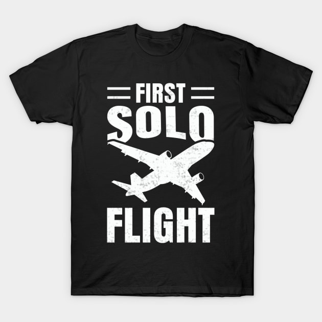 First Solo Flight Future Pilot Aviation Lover T-Shirt by Visual Vibes